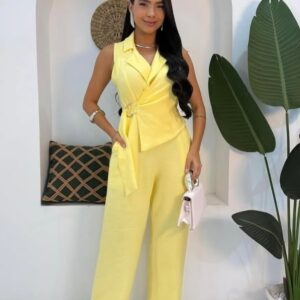 Macacão de Alfaiataria Amarelo